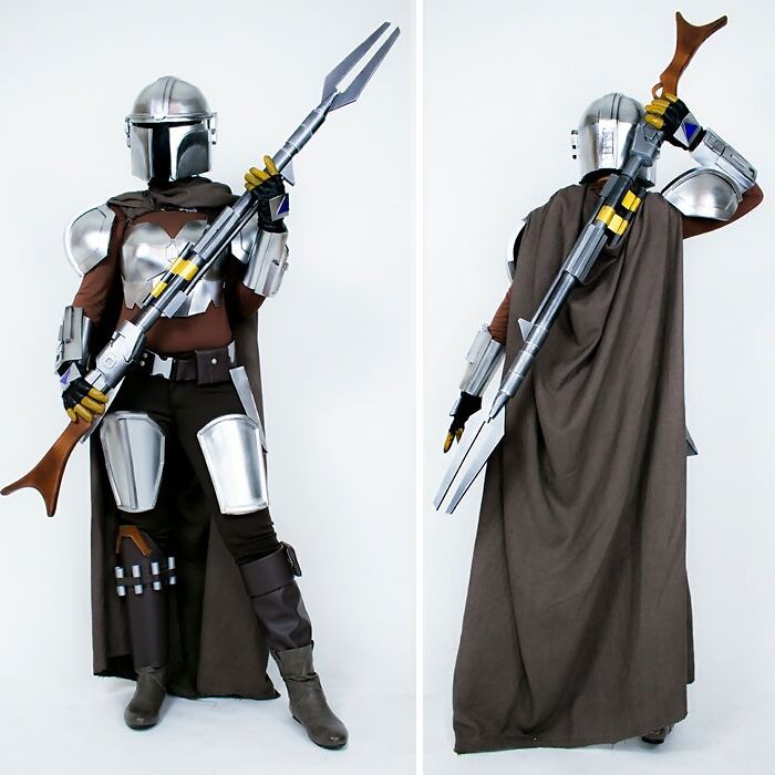 Person cosplaying Mandalorian