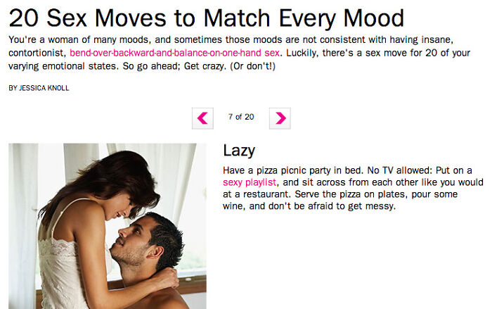 How Is Pizza In Bed A Sex Move...?