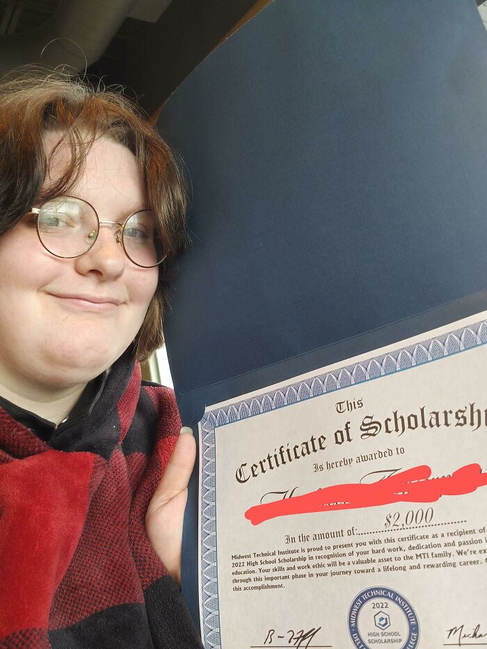 Mom I Did It! I Won A Scholarship, Im On My Way To Become A Welder!