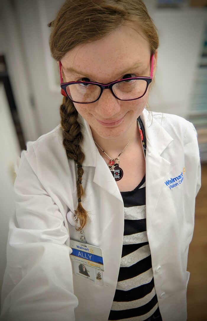 Hey Mom I Got Promoted To Optician From Being A Cashier. This Is My First Day. I Had So Much Fun Today. I Am So Happy. The Future Is Going To Be So Wonderful