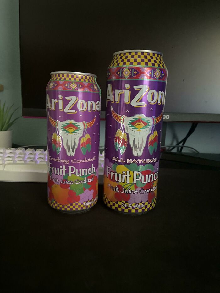 European Arizona Fruit Punch (Left) vs. Us Arizona Fruit Punch (Right)