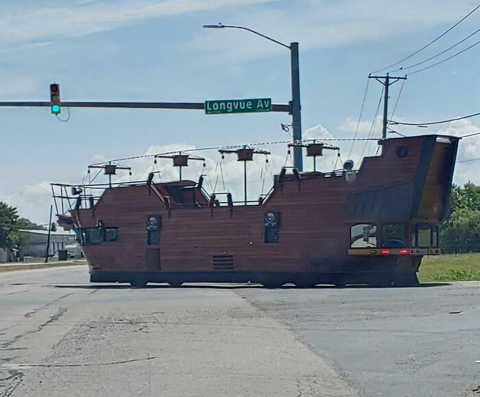 There Was A Massive Pirate Ship Driving Around My Neighborhood
