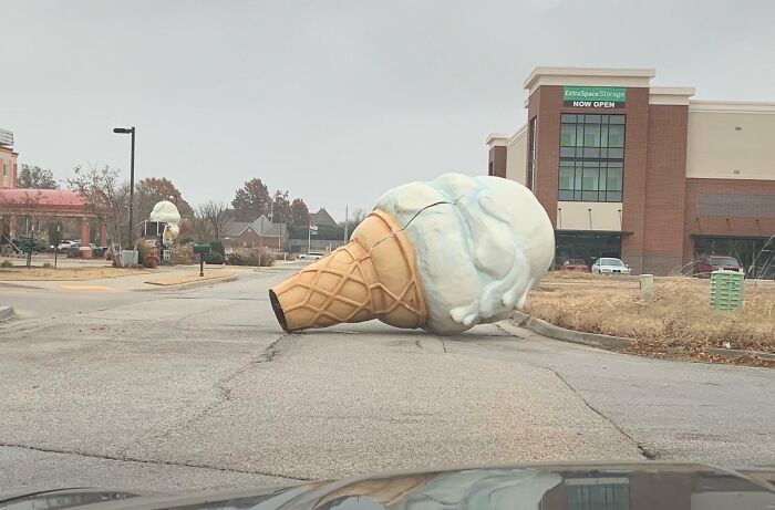 This Ice Cream Cone Rolling Down The Road