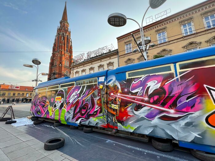 Paintin A Tram In Croatia