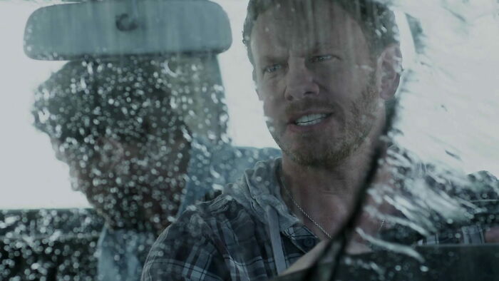 Fin driving in the car during the rain 