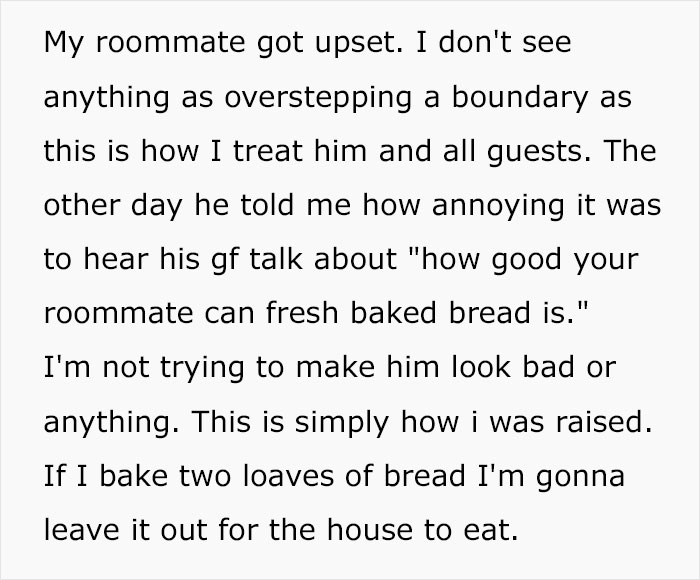Man Wonders If He&rsquo;s A Jerk For Offering Roommate And His GF Home-Cooked Food