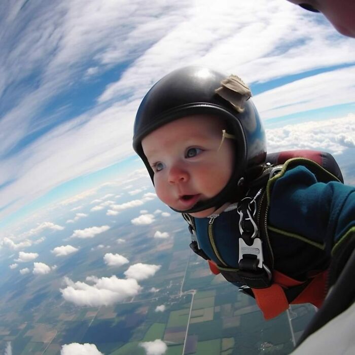 Ai-Generated Images Of Babies Skydiving Go Viral On Social Media (24 Pics)