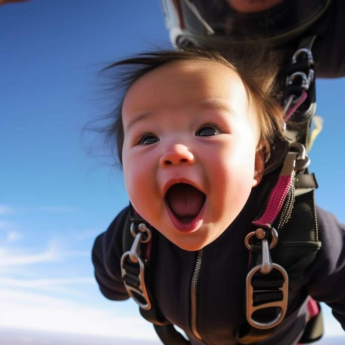 Ai-Generated Images Of Babies Skydiving Go Viral On Social Media (24 Pics)