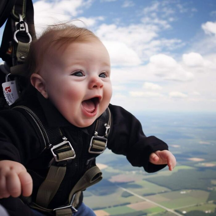 Ai-Generated Images Of Babies Skydiving Go Viral On Social Media (24 Pics)