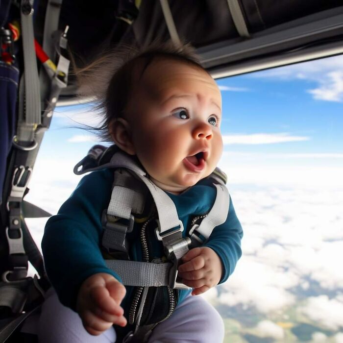 Ai-Generated Images Of Babies Skydiving Go Viral On Social Media (24 Pics)