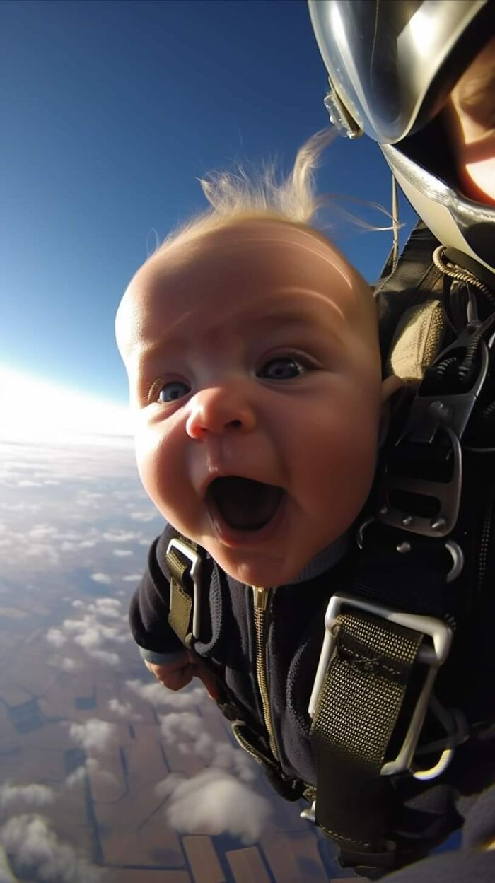 Ai-Generated Images Of Babies Skydiving Go Viral On Social Media (24 Pics)