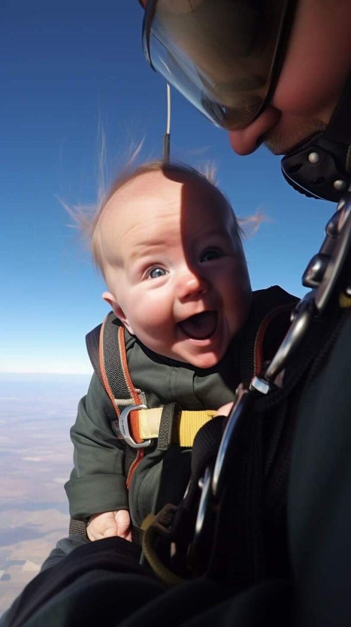 Ai-Generated Images Of Babies Skydiving Go Viral On Social Media (24 Pics)