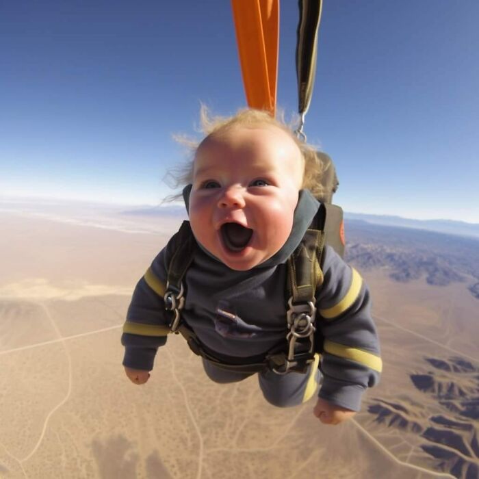 Ai-Generated Images Of Babies Skydiving Go Viral On Social Media (24 Pics)
