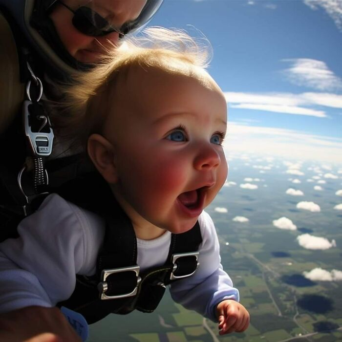 Ai-Generated Images Of Babies Skydiving Go Viral On Social Media (24 Pics)