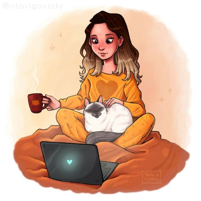 Artist Illustrates Everyday Life With A Cat In These New Relatable Comics