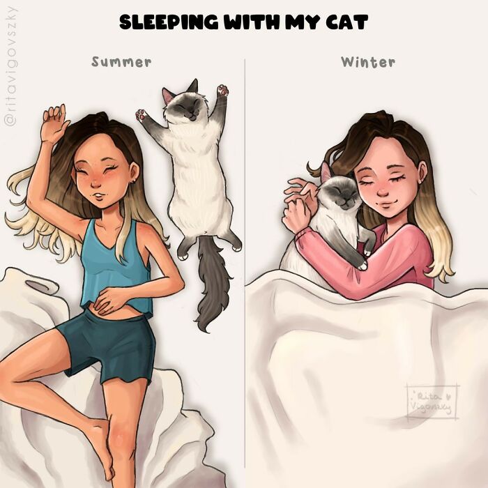 Artist Illustrates Everyday Life With A Cat In These New Relatable Comics