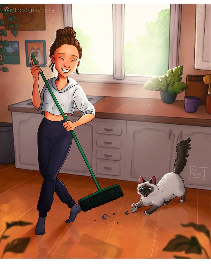 Artist Illustrates Everyday Life With A Cat In These New Relatable Comics