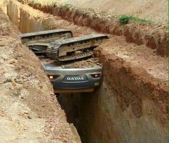 Bobs Solution When The Trench Is Just A Little Too Deep For The Bucket