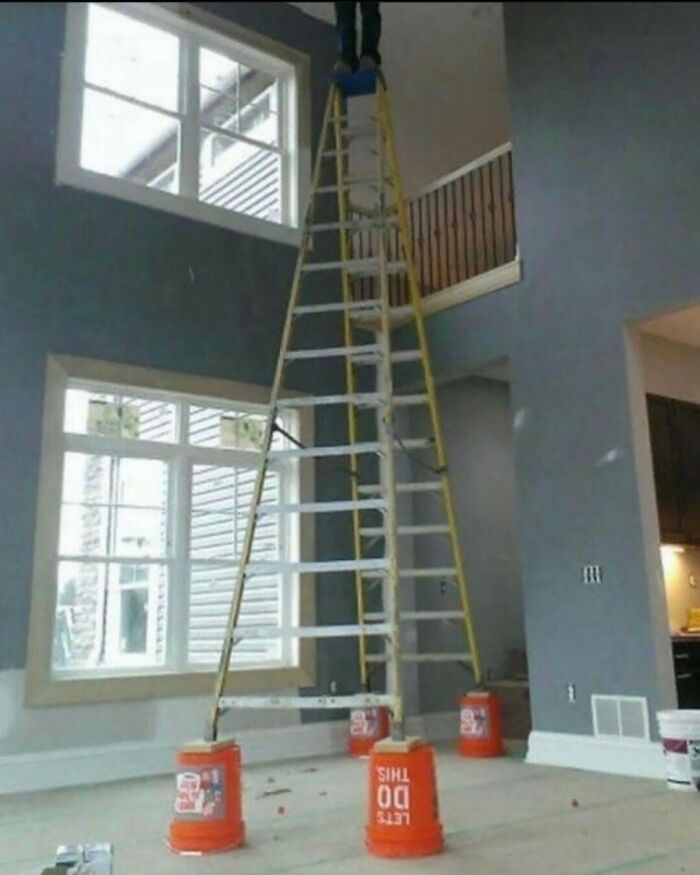 It’s Ladder Week At Construction Fails - Pay Attention Osha! When That Top Rung Just Won’t Be Enough