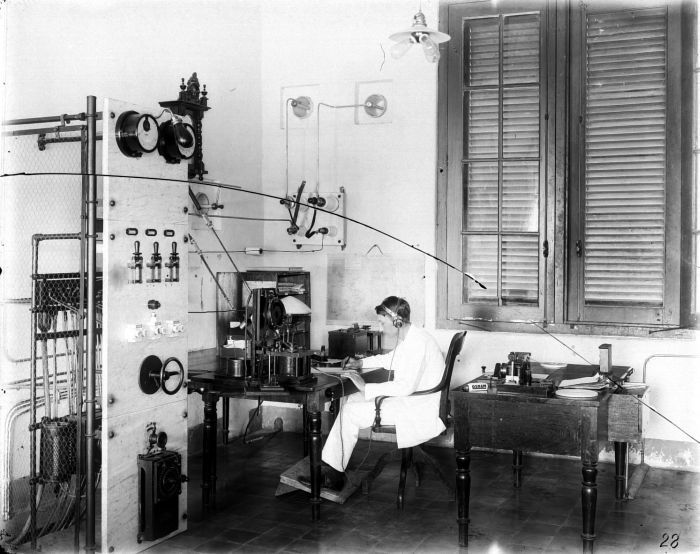 Telegraph operator at work 