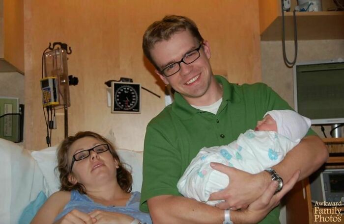 “This Picture Was Taken Very Shortly After Our Son Was Born. My Father-In-Law Wanted To Capture The Beautiful Moment And Get A Nice Family Photo. But After Over 24 Hours Of Labor, This Is What You Get. My Husband Looks Pretty Rested Though, So That’s Cool.”⁠ ⁠
