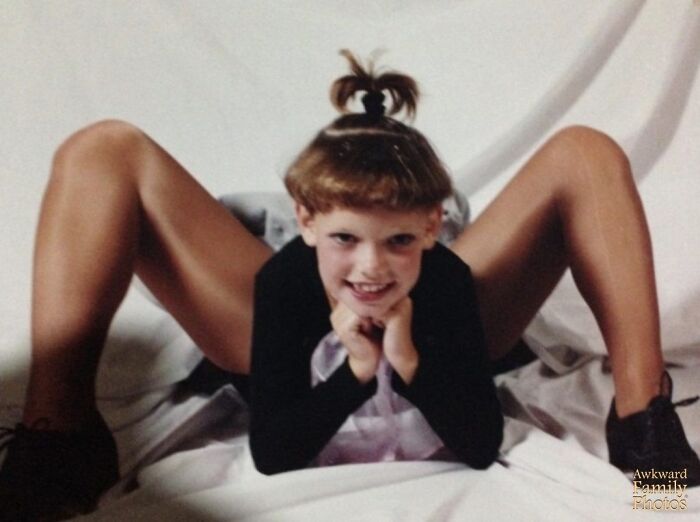“My Sister (The Legs In The Picture) And I (The Face) Were Taking Dance Pictures And The Photographer Wanted Us To Strike Our Favorite Pose. Needless To Say, We Came Home With An Entertaining Conversation Piece!”⁠ ⁠
