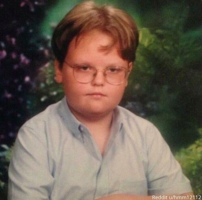 "This Is A Picture Of My Husband From Elementary School. His Friends Have Dubbed Him #childdwight."⁠