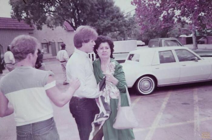 "Oct 1984: My Dad Consoling My Nana After My Parents Wedding Because She Wasn't A Fan Of My Mom"