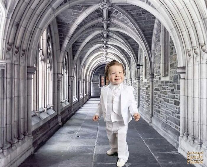 “Took My 3rd Son To A Photographer For His Baptism And They Went A Little Over The Top With The Green Screen Backgrounds.” 