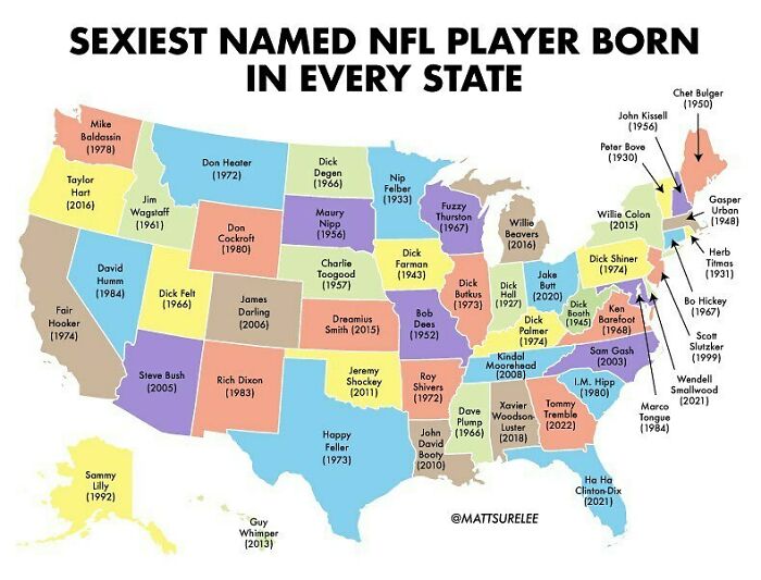 A Map For Valentine’s Day And The Super Bowl. Special Honorable Mention To Tom Wham And Fred Chicken