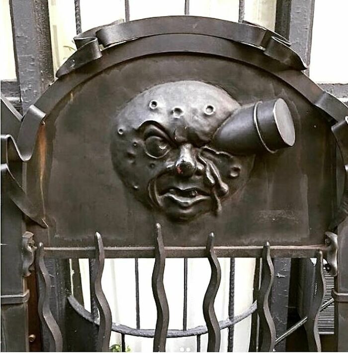 Incredible Hand Forged Custom Made Steel Door And Gate In Front Of A Brownstone On The Lower West Side Of Manhattan