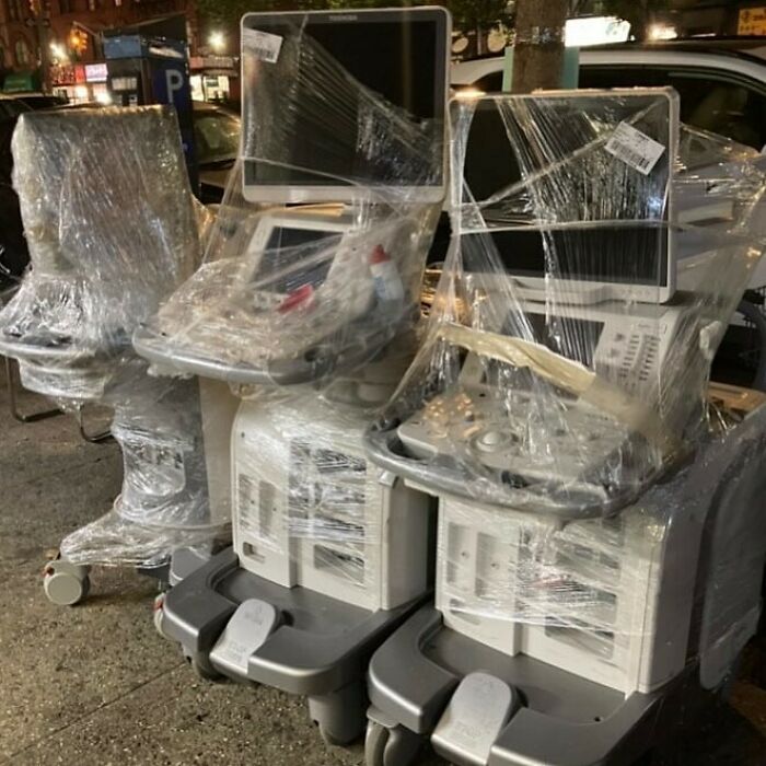 Ummmm. This Is A Stooping First. Ultra Sound Machines On Adam Clayton Powell Between 132nd And 133rd In Harlem