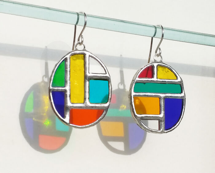 The Sun Makes My Stained Glass Earrings Even More Beautiful