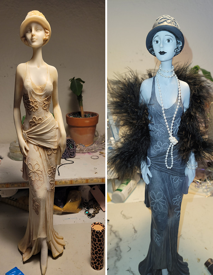 I Thrift Figurines And Repaint Them. This Is Mae Pickford, Named After Mae West And Mary Pickford