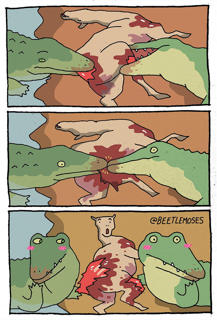 Hilarious Nonsensical "Beetlemoses" Comics With A Dark Twist