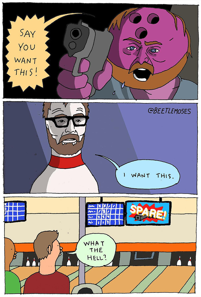 Hilarious Nonsensical "Beetlemoses" Comics With A Dark Twist