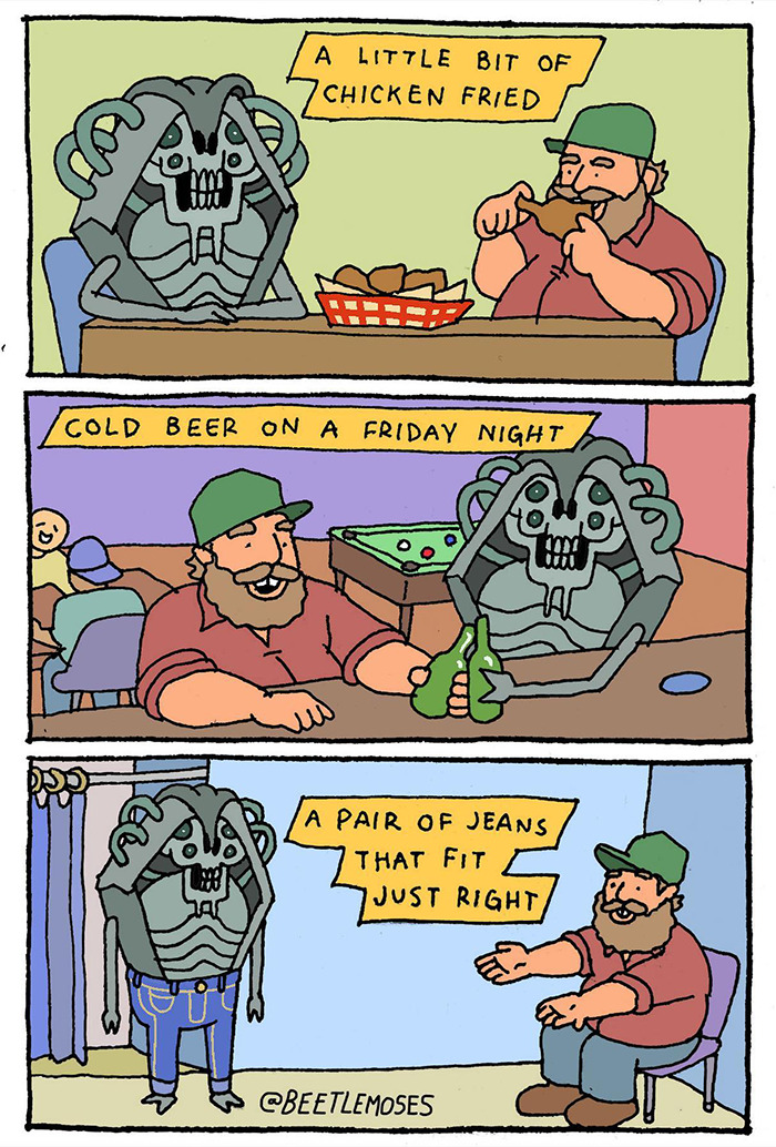Hilarious Nonsensical "Beetlemoses" Comics With A Dark Twist