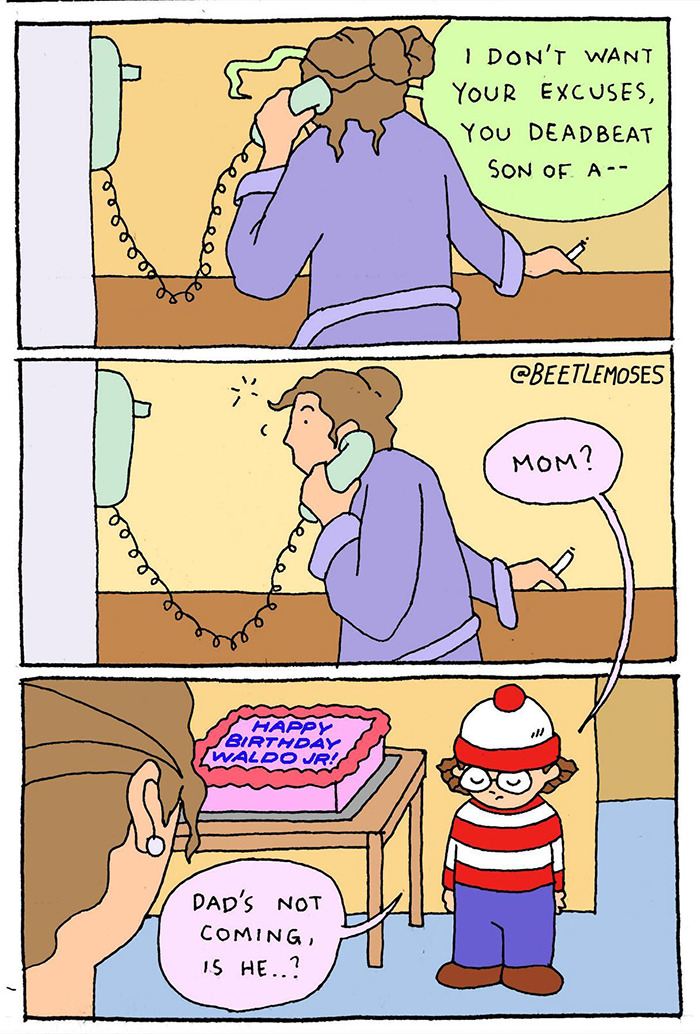 Hilarious Nonsensical "Beetlemoses" Comics With A Dark Twist