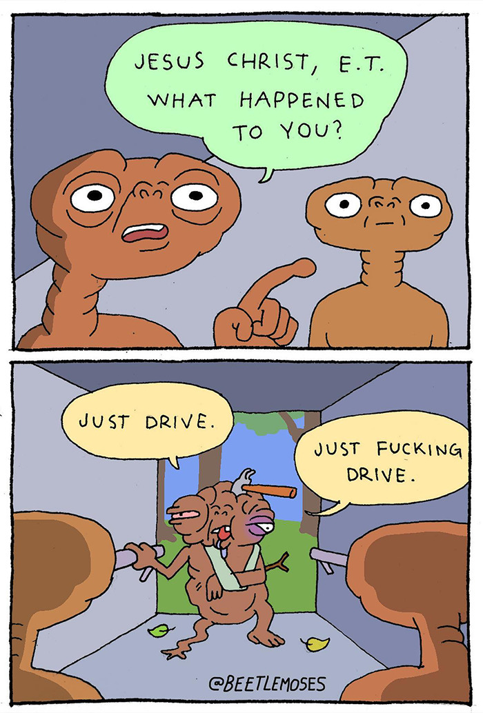 Hilarious Nonsensical "Beetlemoses" Comics With A Dark Twist