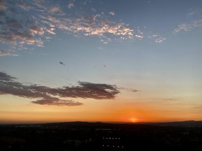 Sunset From My House At The Top Of A Hill