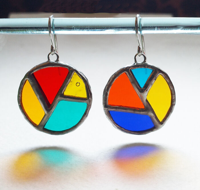 The Sun Makes My Stained Glass Earrings Even More Beautiful
