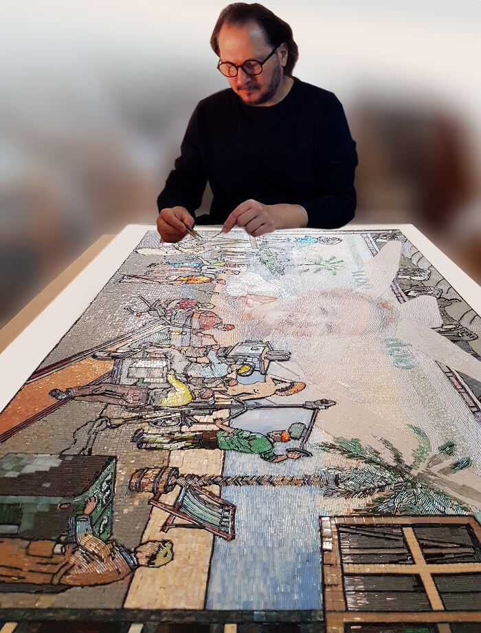 To Make The Paintings &ldquo;Alive&rdquo; I Cover Them With Glass Beads (17 Pics)