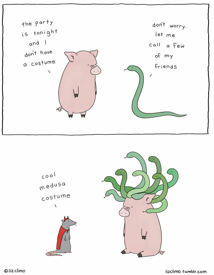 New Cute And Fun Illustrations Showing Strange Situations From The Animal World