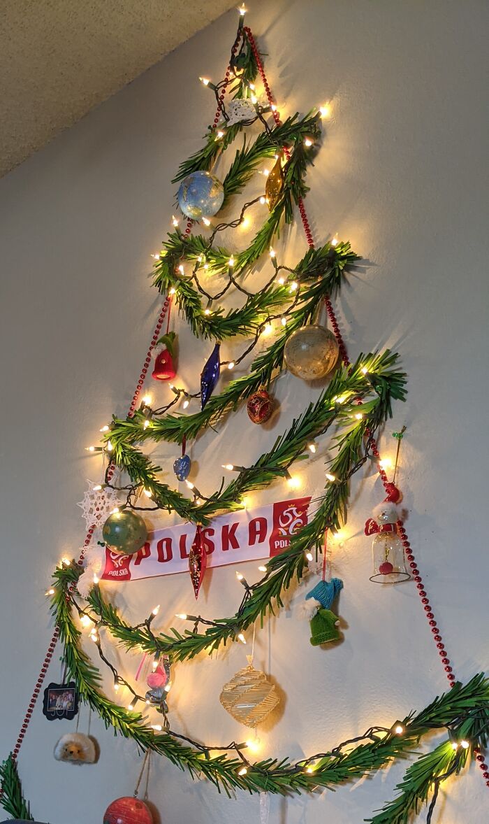 My Wife's Crafty Christmas Tree. It's Beautiful And The Cats Don't Wreck The Ornaments