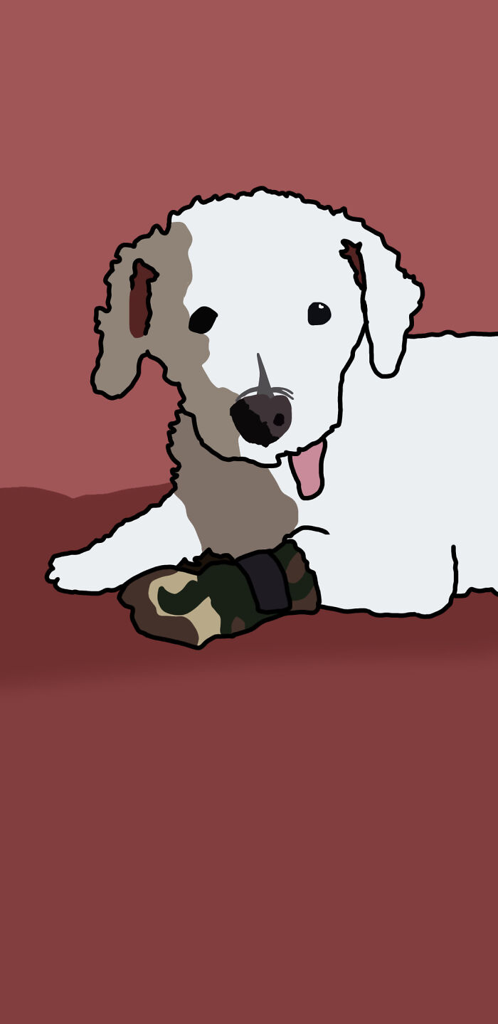 My Dog With His Tongue Hanging Out And A Hurt Paw