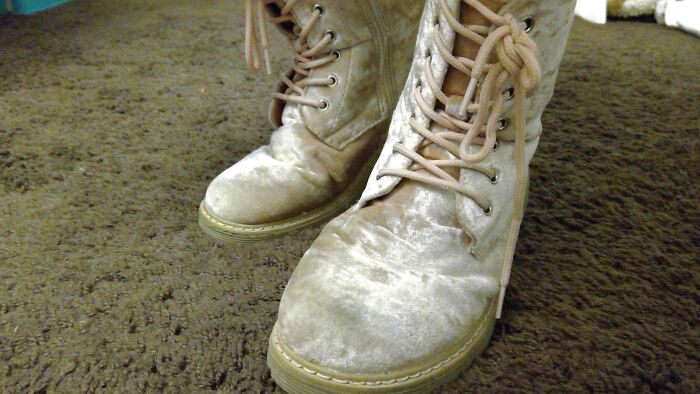 I Love My Pink Velvet Boots!