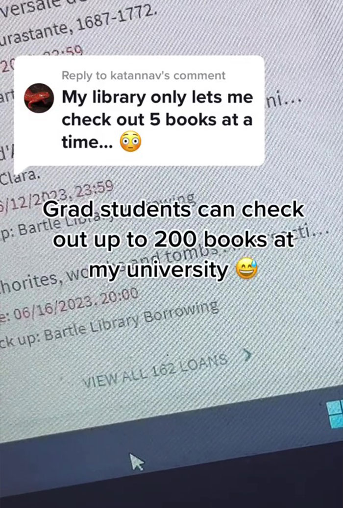 College Student Is Horrified To Receive A Letter From Library Informing Her That She Has A $12K Debt For The 119 Books She Borrowed For Her Dissertation