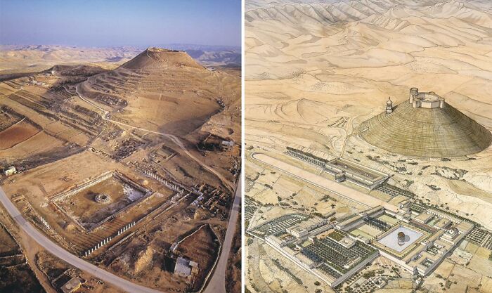 Herodium, Situated In Palestine, Is A Grand Palace-Fortress And Town Constructed By Herod The Great During The Period Of 23-15 Bc