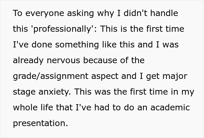 Woman Annoyed With Guy In Class Asking Irrelevant Questions About Her Presentations Shuts Him Down, Is Expected To Apologize