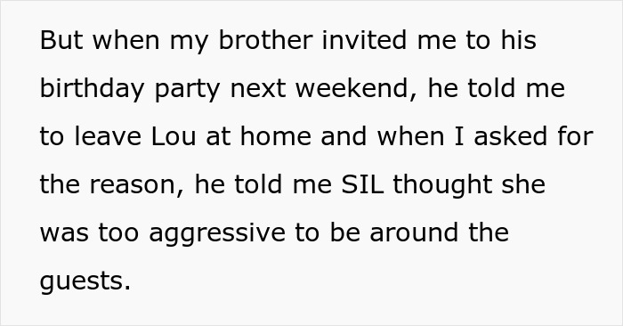 Woman Asks If It’d Be A Jerk Move To Miss Her Brother’s 40th Birthday Because They Banned Her “Aggressive” German Shepherd From Their House Woman Asks If It’d Be A Jerk Move To Miss Her Brother’s 40th Birthday Because They Banned Her “Aggressive” German Shepherd From Their House
